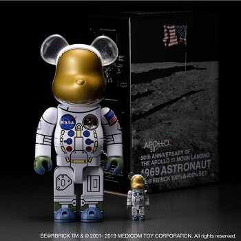 アメリカ宇宙軍/NASA 公式　宇宙軍用バリカン　ヘアクリッパーセット 10点 NASA監修ベアブリック】「1969 ASTRONAUT BE@RBRICK 100% & 400% SET
