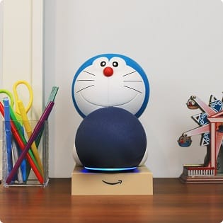 お値下げ中！ドラえもんスタンド&エコーポップ黒セット　新品未開封 ドラえもんが時刻を告げる「Echo Dot・Pop専用ドラえもん