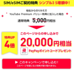 ワイモバイル、SIMのみ契約でPayPayポイント20,000円相当還元のシークレットキャンペーンを開催