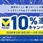 「東京ポイント」をVポイントに交換＆VポイントPayアプリ利用でもれなく10％還元