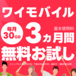 ワイモバイル、3ヵ月間「30GB・月額0円」の無料お試しキャンペーンを開催