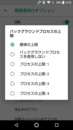 Android開発者向けオプション