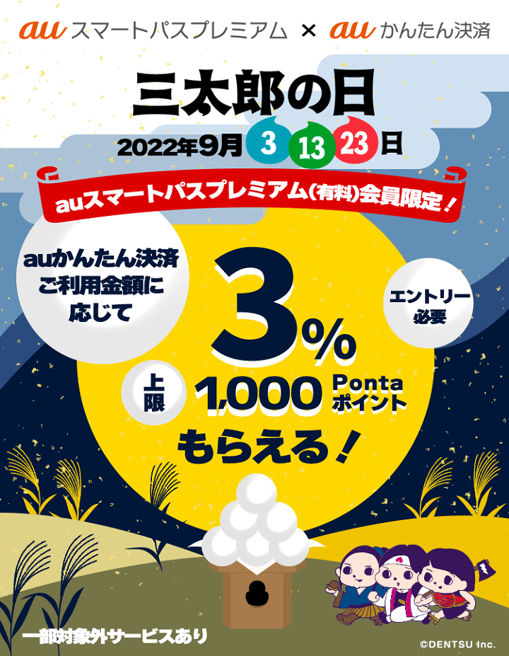 三太郎の日に au PAY マーケットでのお買い物でポイント最大31％もらえる！