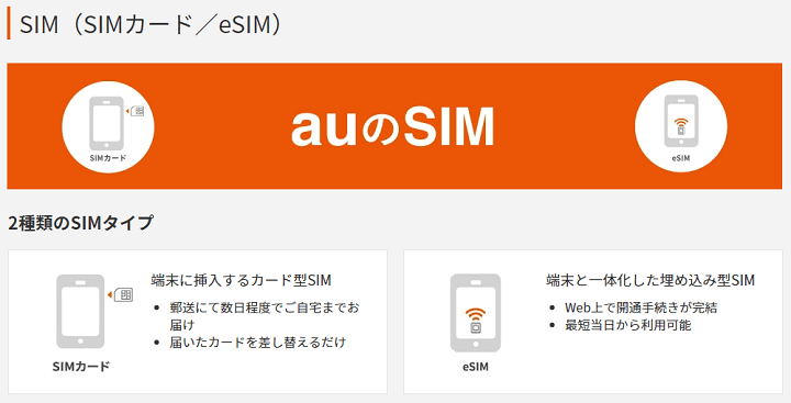 auオンラインショップSIMのみ契約