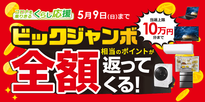 ビックジャンボ!最大全額ポイントバック!