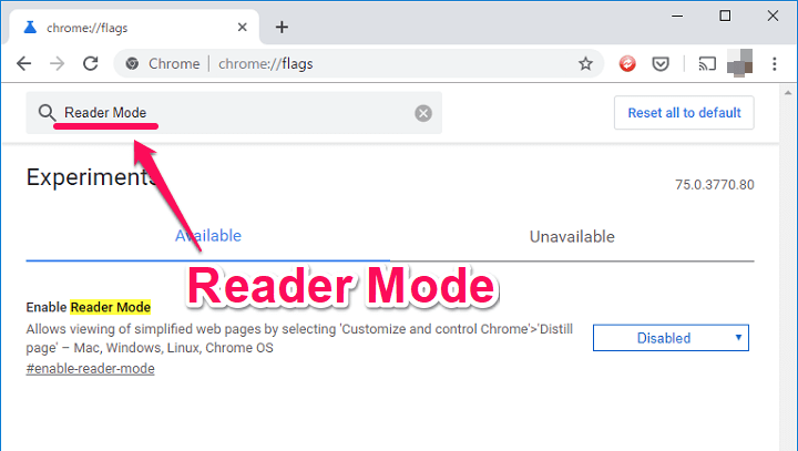 Chromeリーダーモード表示