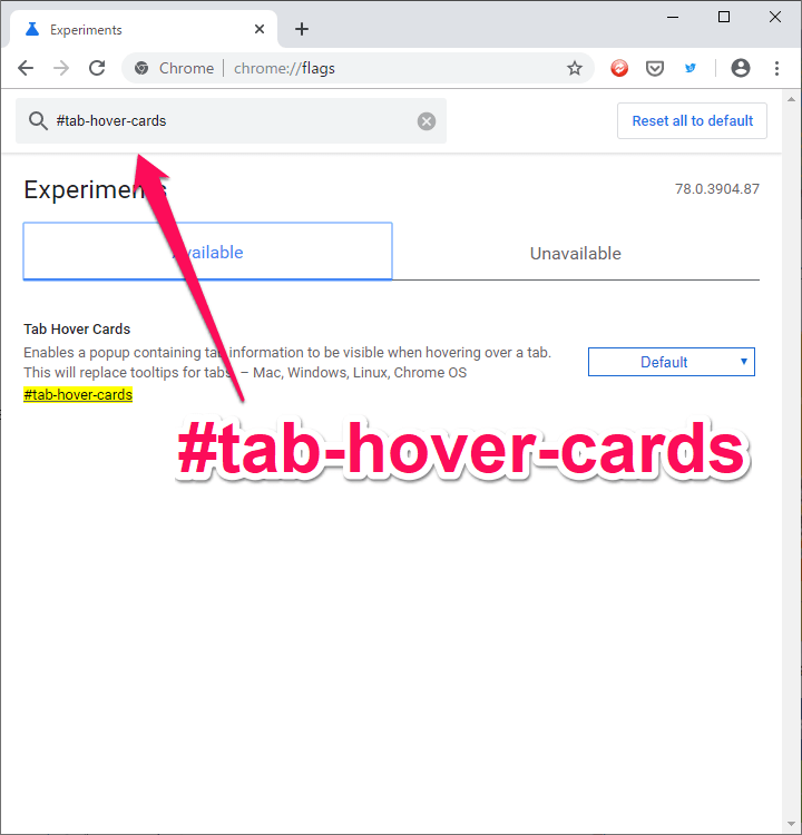 Chromeタブポップアップ非表示