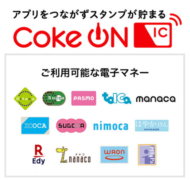 Coke ON ICにSuica・PASMOなどの交通系電子マネーを追加・登録する方法