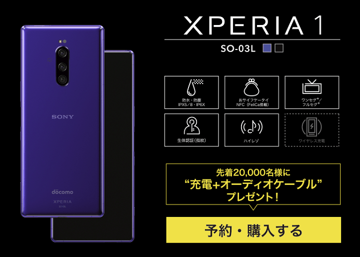 Xperia 1（SO-03L）の価格とキャンペーン