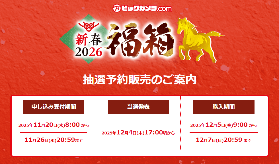 ビックカメラ福袋2026年 新春福箱（福袋）