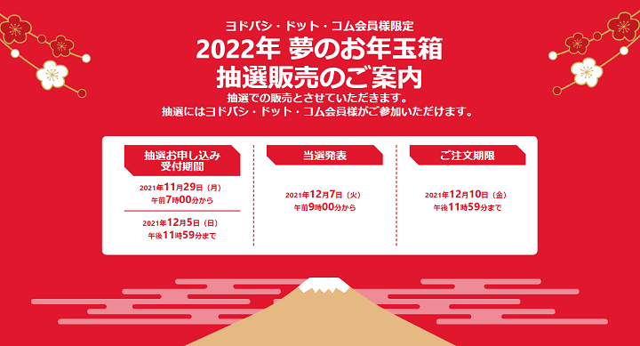 ヨドバシカメラ福袋2022 夢のお年玉箱
