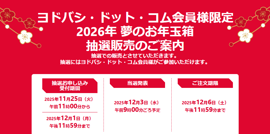 【2026年ヨドバシ福袋】ヨドバシカメラの「夢のお年玉箱」を抽選・購入する方法 - 条件を満たせば当選確率アップ!!
