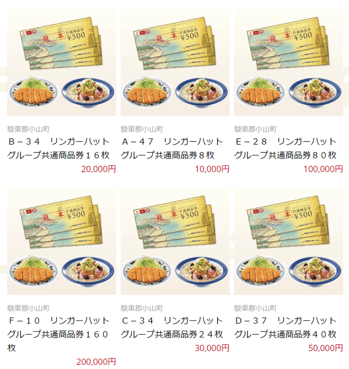 ふるさと納税リンガーハット浜勝商品券