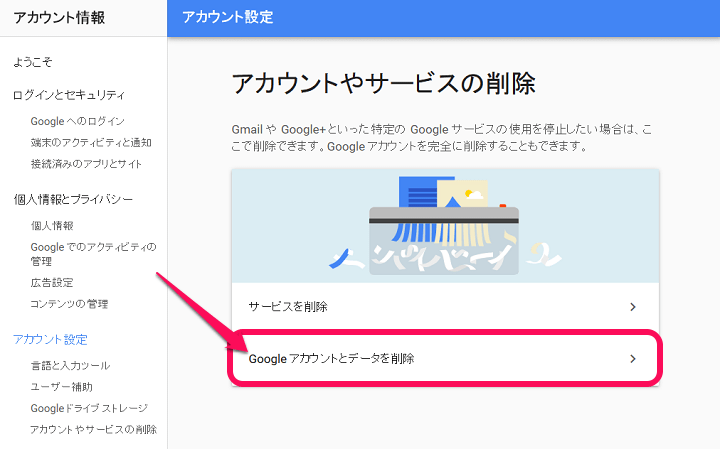 Googleアカウントを完全に削除する方法 もちろん全サービス停止 消えるデータ一覧など 使い方 方法まとめサイト Usedoor