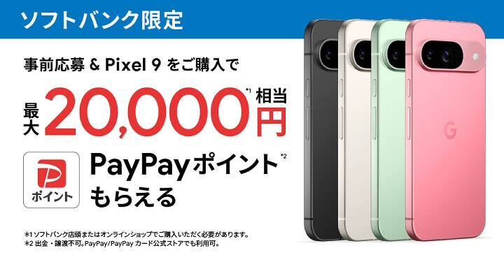 ソフトバンク Google Pixel 9 シリーズ 購入者特典