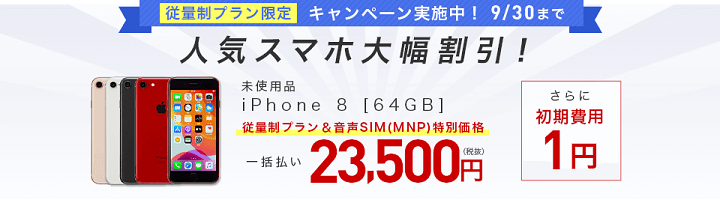 IIJmio「従量制プラン発売記念キャンペーン」iPhone 8 64GB（未使用品）