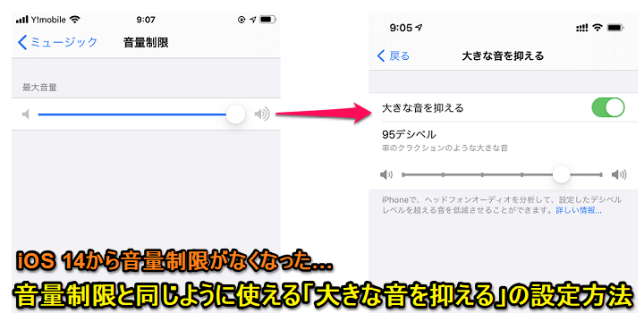 Iphone Iosの 音量制限 が消えた なくなった旧 音量制限あらため 大きな音を抑える の設定方法 使い方 方法まとめサイト Usedoor