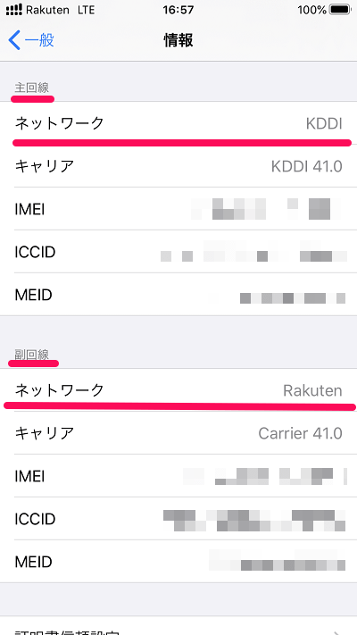 iPhone SE（第2世代）楽天モバイルUN-LIMIT デュアルSIM設定