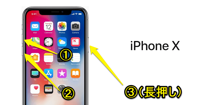 iPhoneXシリーズ強制再起動
