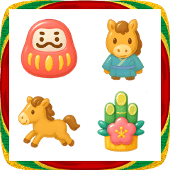 ぷっくりかわいいお正月♡立体シール風2026