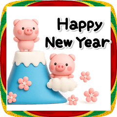 み～んな使えるぶたさんの冬スタンプ2026