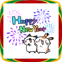 ゆるうさ達の冬年末年始スタンプ