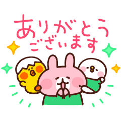 LINE無料スタンプ ピスケ＆うさぎ×ベビーサリーコラボ 第2弾