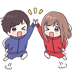 LINE無料スタンプ ジャージカップル×選べるニュース