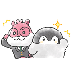 LINE無料スタンプ コウペンちゃん×みまもリス（第一生命）