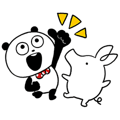 LINE無料スタンプ 超ごきげん！ごきげんぱんだとタウンワーク