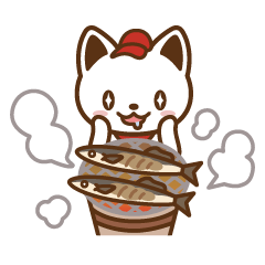 LINE無料スタンプ 出前にゃんスタンプ～いっぱい食べる～
