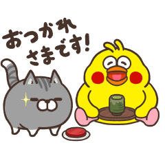 LINE無料スタンプ 動く！ボンレス犬とボンレス猫×ポインコ