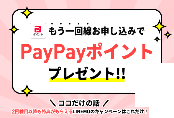 LINEMO 追加申込みでPayPayポイント3,000円相当プレゼントキャンペーン