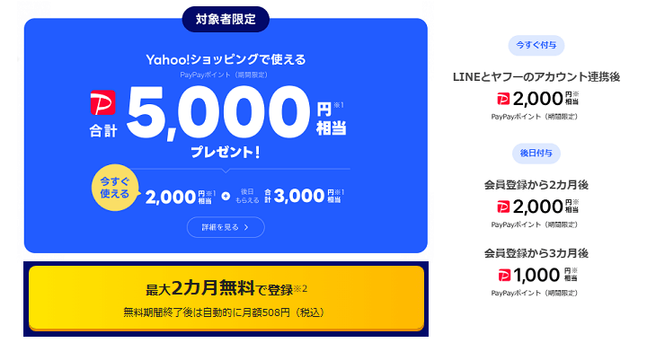 LYPプレミアム入会特典