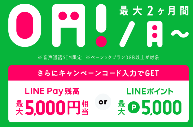 月額基本利用料5ヶ月間半額!&5,000円相当還元