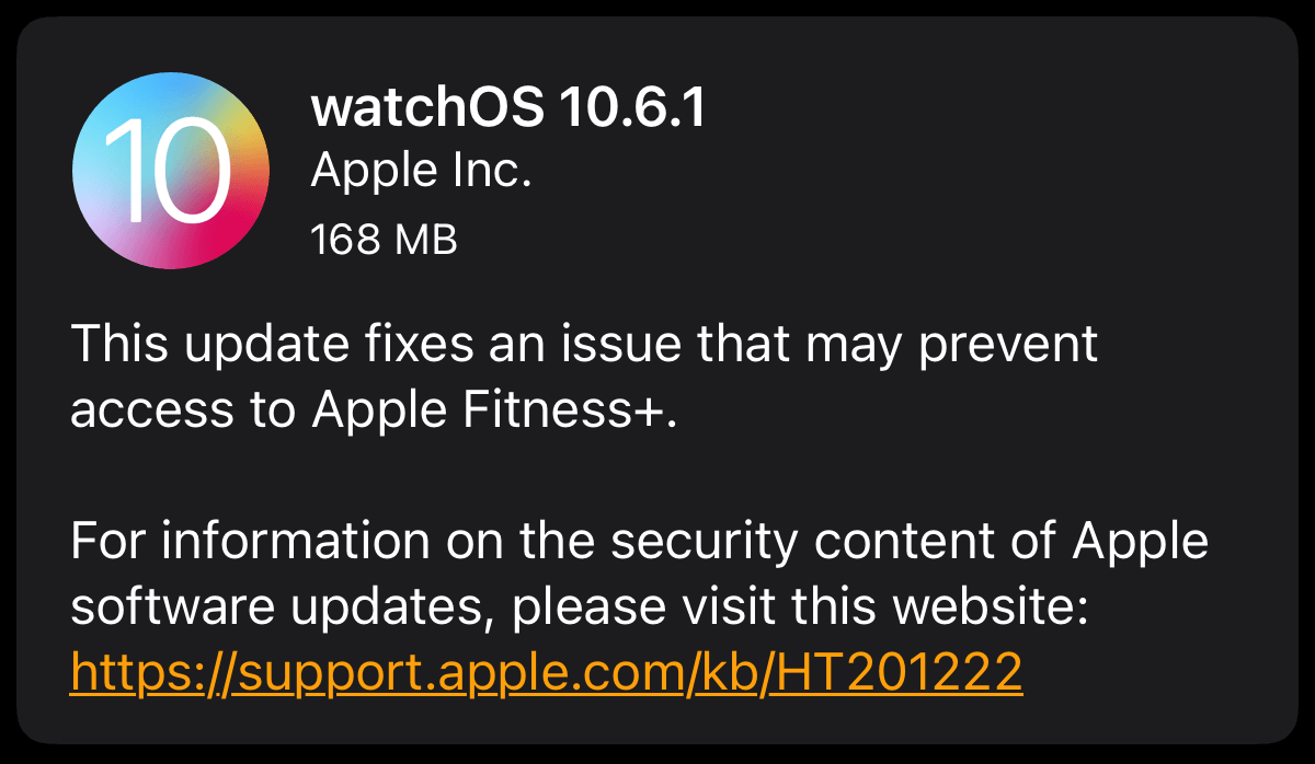 2024年8月20日 AppleがApple WatchにwatchOS 10.6.1のアップデートを配信