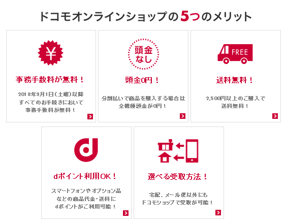 ドコモオンラインショップ手数料無料