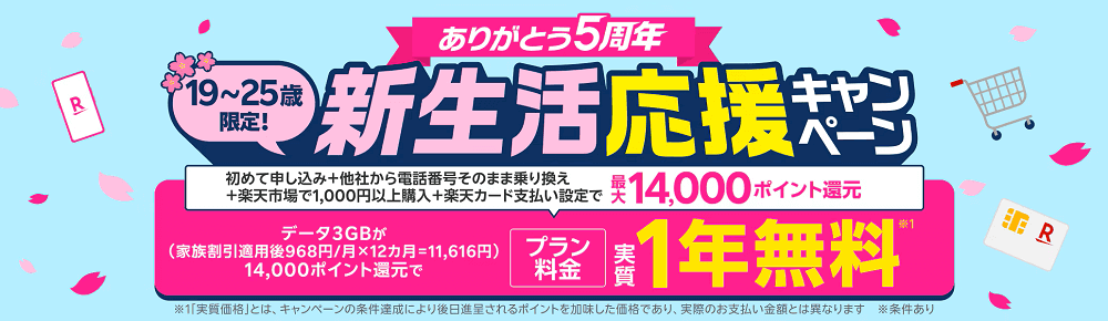 楽天モバイル 新生活応援キャンペーン