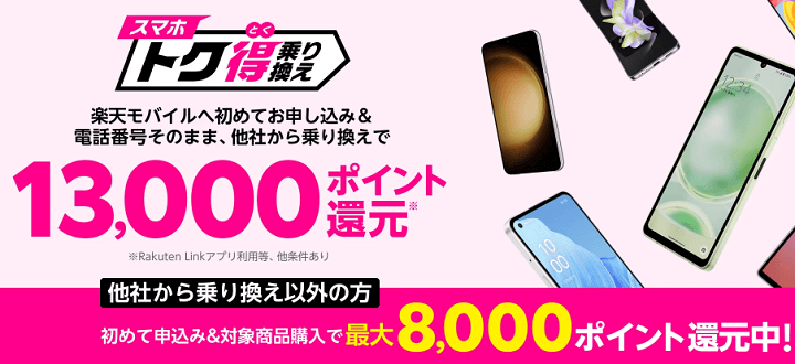 「Rakuten最強プラン」＋対象のAndroid製品ご購入でポイント還元キャンペーン