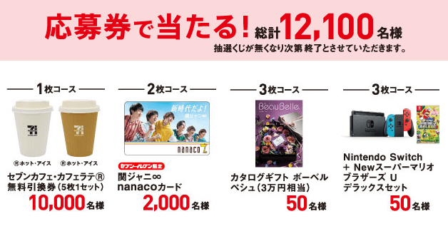セブンイレブン関ジャニ∞くじ ハズレ券 nanaco