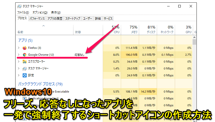 Windows10 フリーズして 応答なし のアプリを一発で強制終了できる便利なショートカット アイコン の作成方法 使い方 方法まとめサイト Usedoor