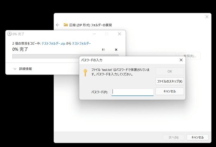 Windows11 LhaplusでZIPファイル圧縮時にパスワードを掛ける方法