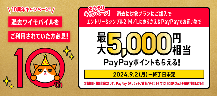 ワイモバイル「10周年大感謝祭 ～第2弾～」まとめ