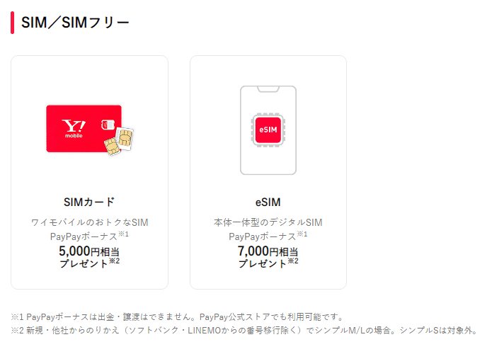 【SIM単体】新規・他社からのりかえでPayPayボーナス最大5,000円相当還元&事務手数料0円